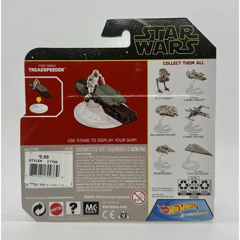 Hot Wheels Star Wars Starships Lot 3 Super Star Destroyer A-Wing Treadspeeder